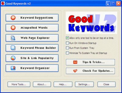 Обзор Good Keywords 2.01: оптимизация веб-сайта